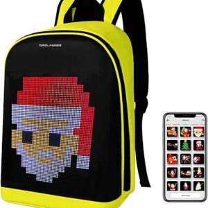 Laptop Backpack, Smart LED Dynamic Backpack Shoulder Luggage Bag Cycling Travel Daypack Rucksack Personalized Gifts for Men Women (Yellow)